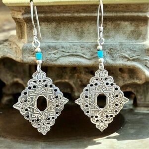 Sterling Silver Turquoise Dangle Earrings
